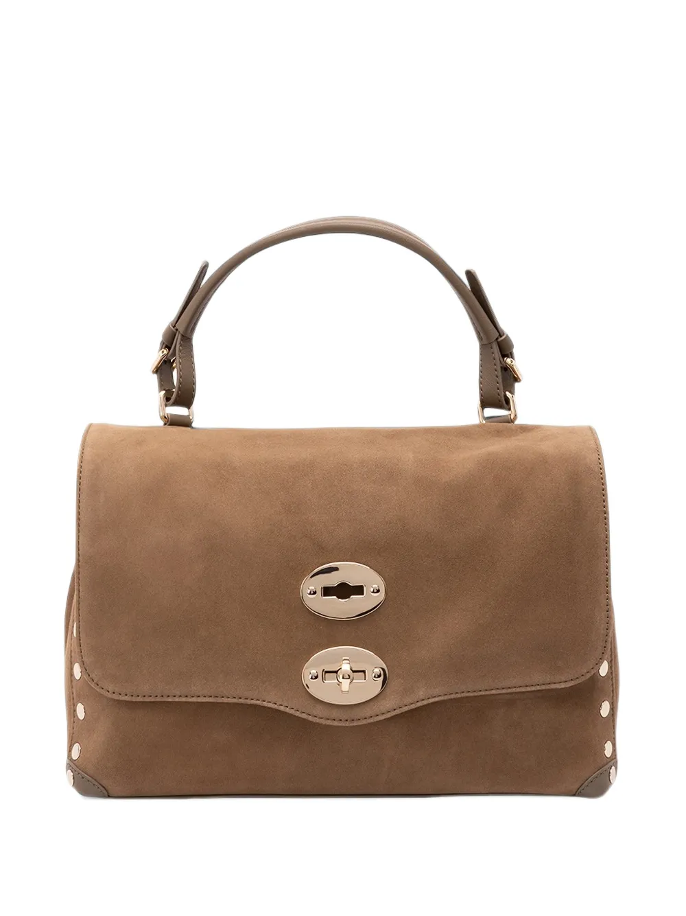 Zanellato small Postina Zashmere stud-embellished leather tote bag - Neutrals