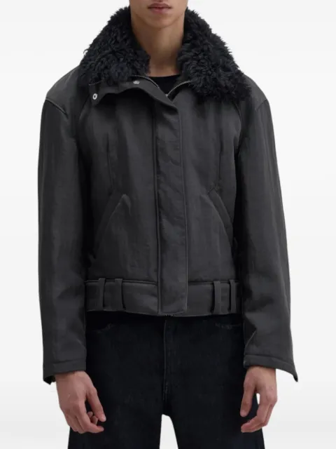 Eckhaus Latta Speed shearling-collar jacket