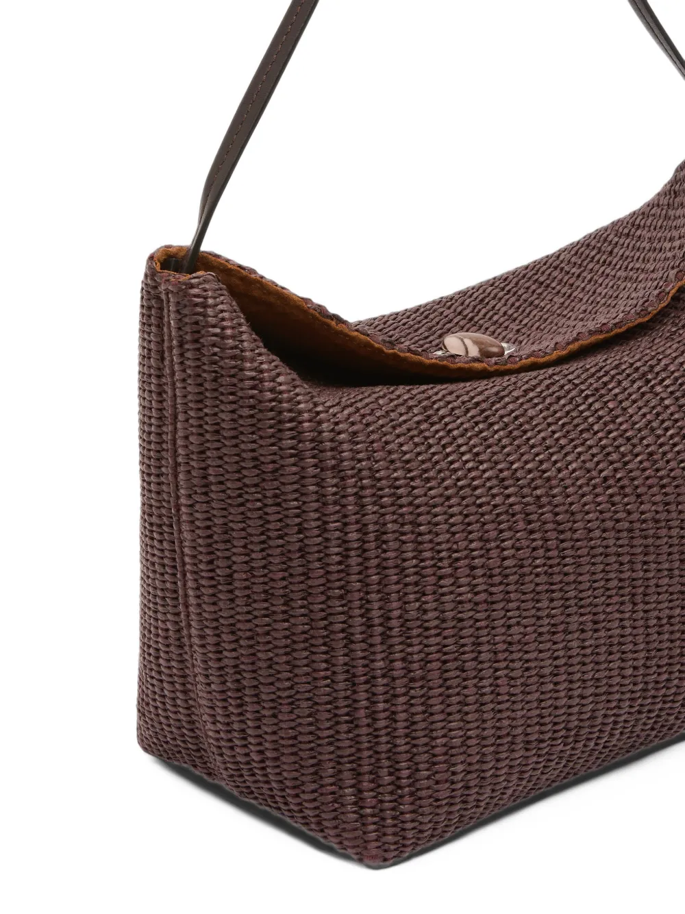 Christopher Esber medium Turnlock raffia shoulder bag Bruin