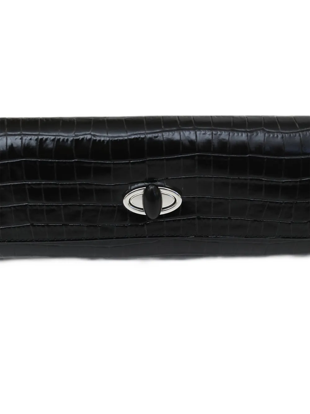 Christopher Esber Buki crocodile-effect leather clutch Zwart