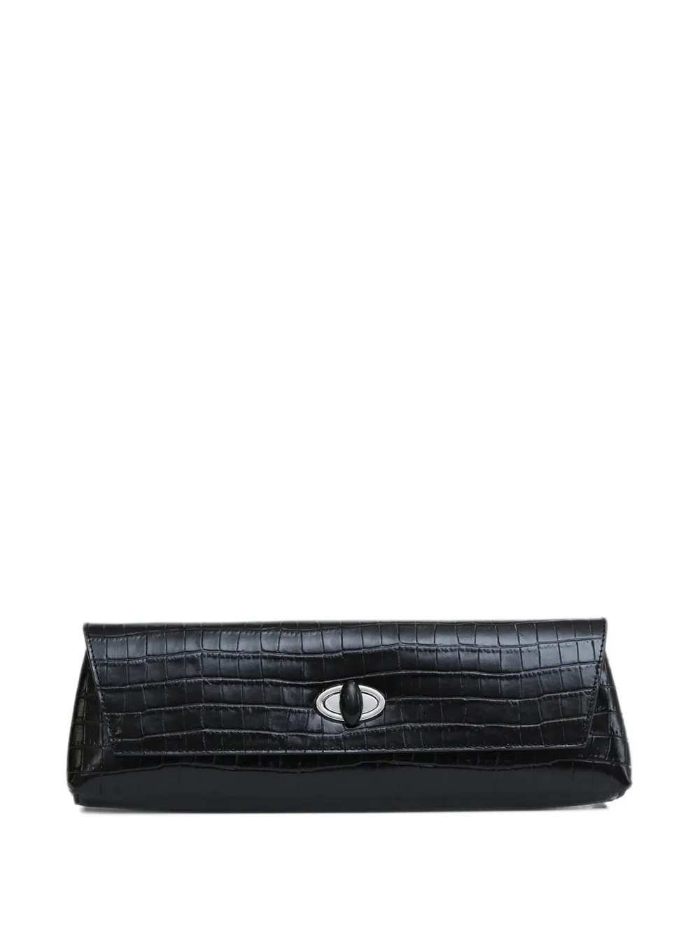 Christopher Esber Buki crocodile-effect leather clutch - Schwarz