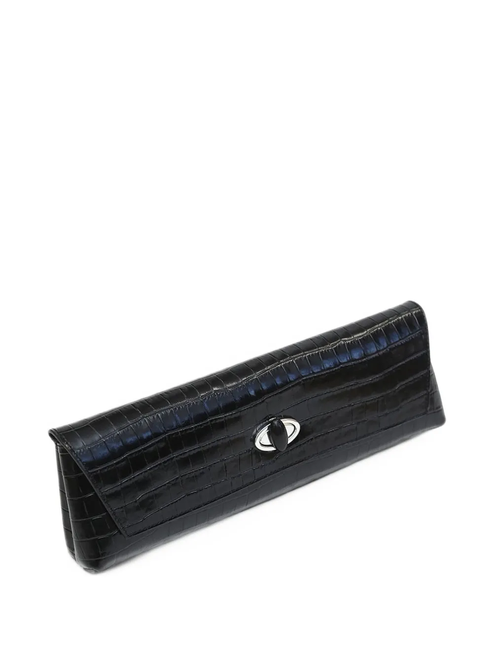 Christopher Esber Buki crocodile-effect leather clutch Zwart