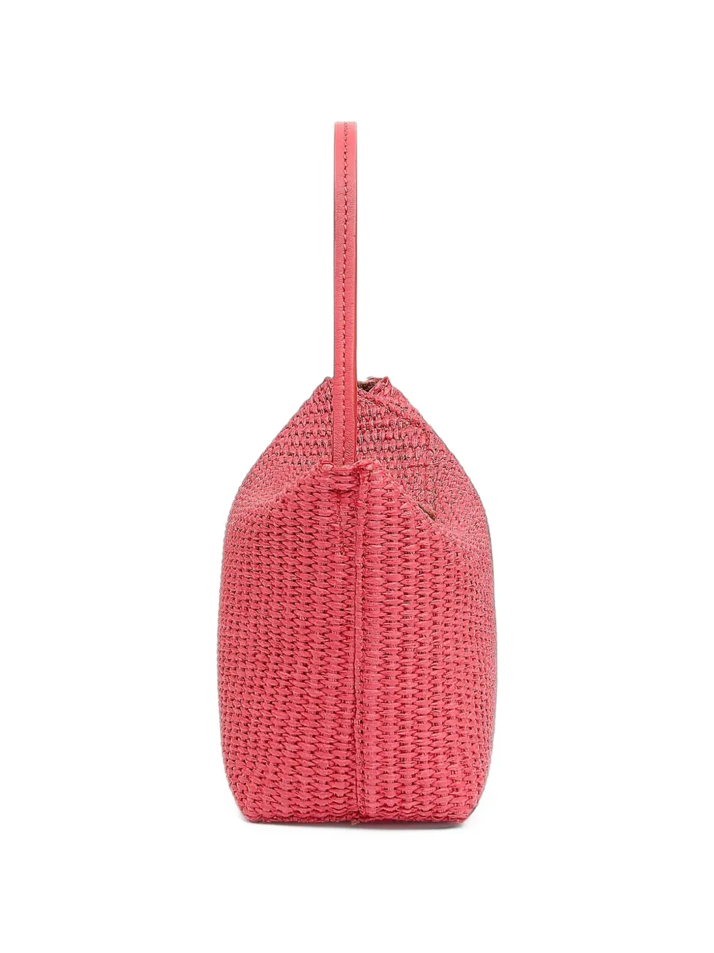 Christopher Esber mini Turnlock raffia shoulder bag Roze