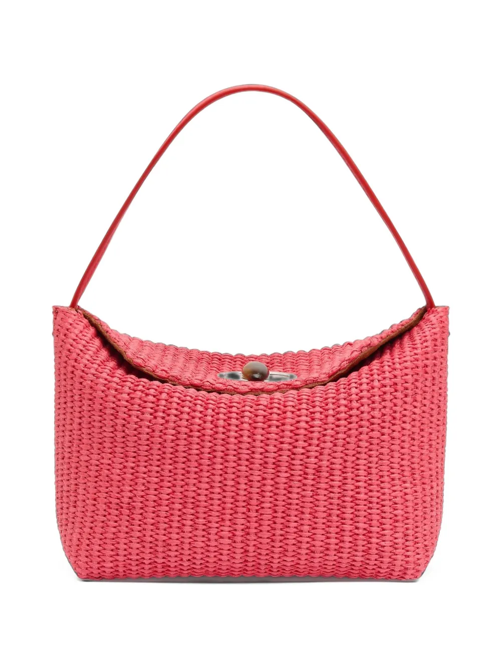 Christopher Esber mini Turnlock raffia shoulder bag - Pink