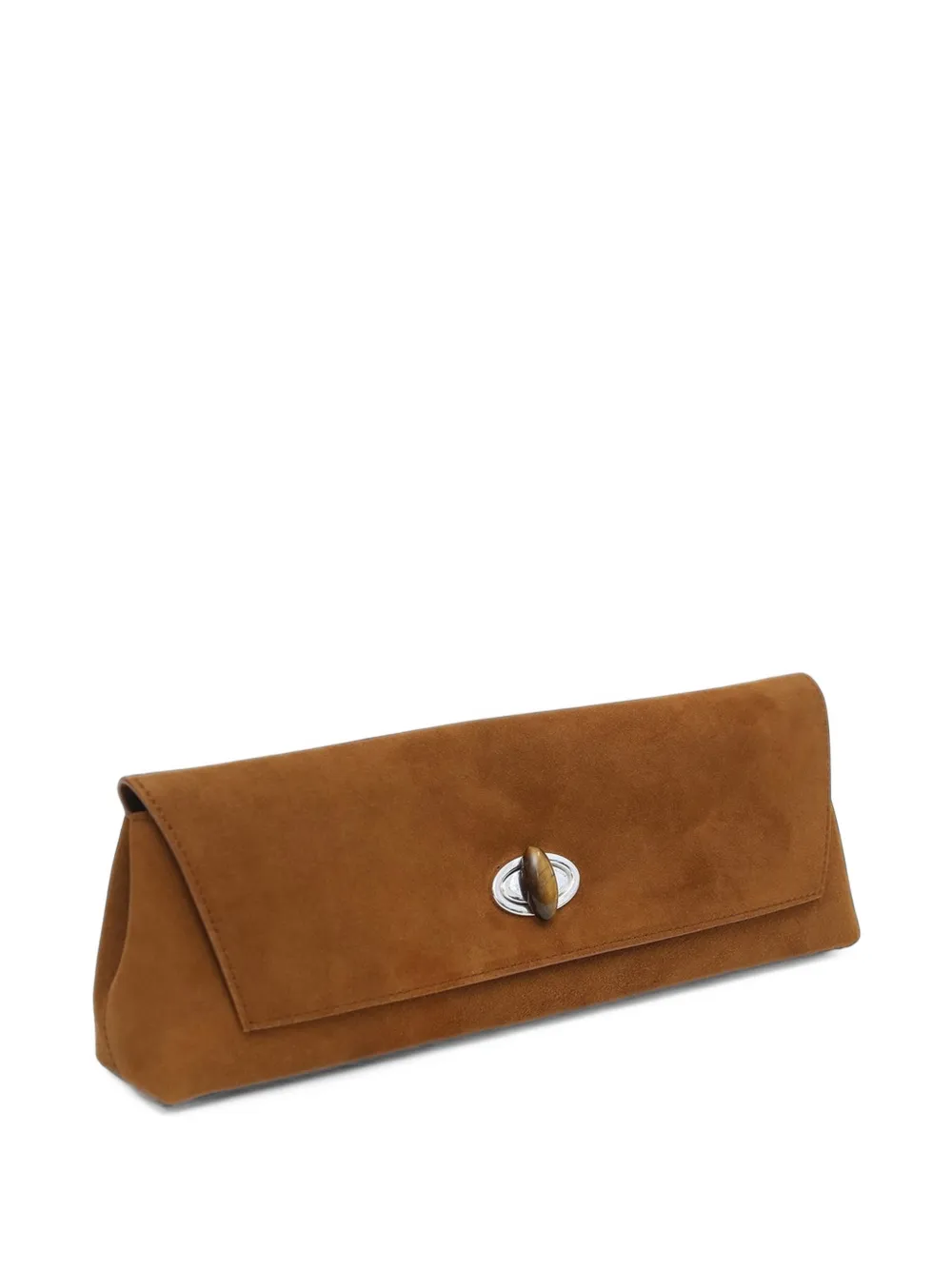 Christopher Esber Buki stone-turnlock clutch Bruin
