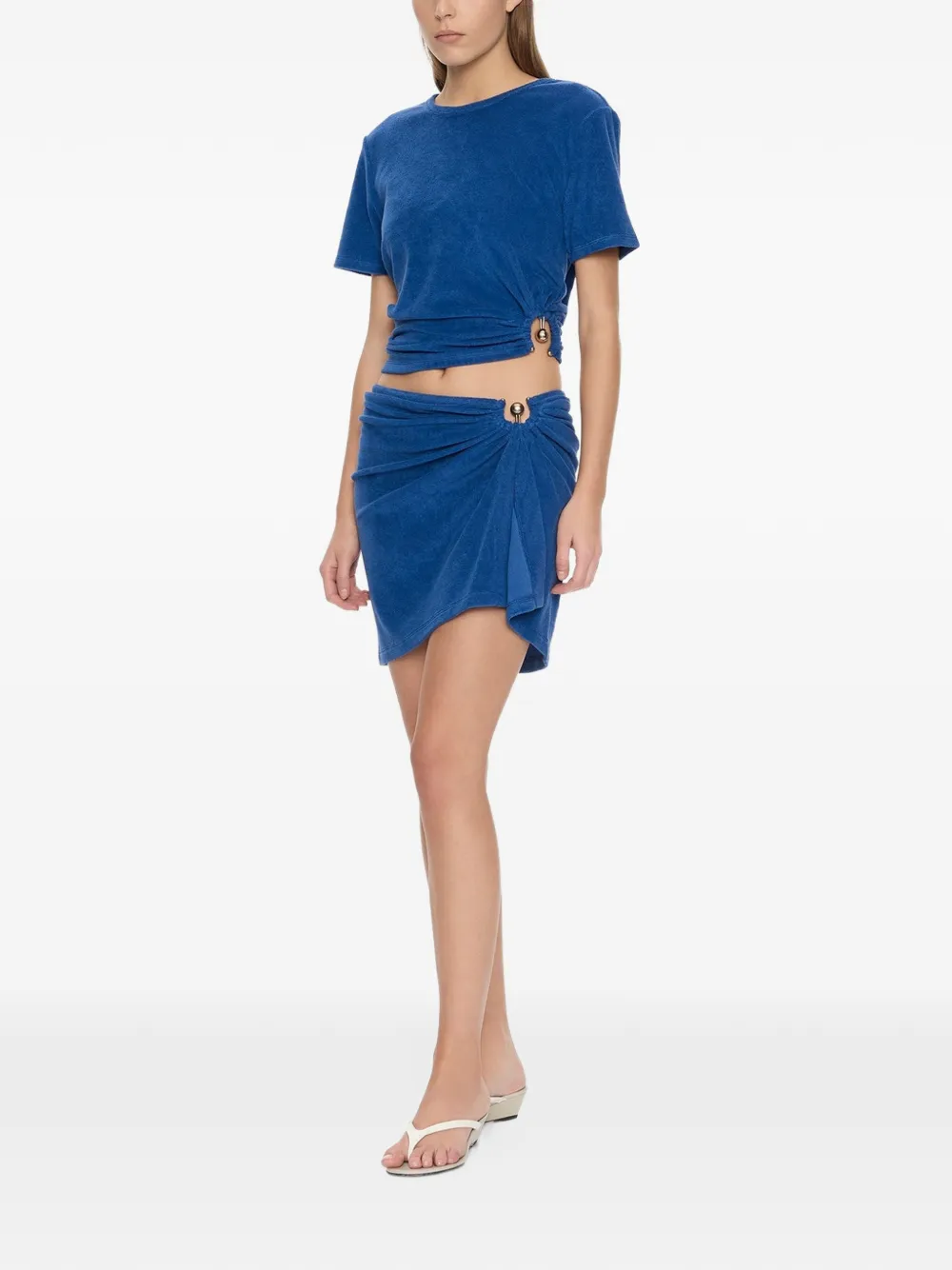 Christopher Esber Looped Back Ruched Orbit mini skirt Blauw