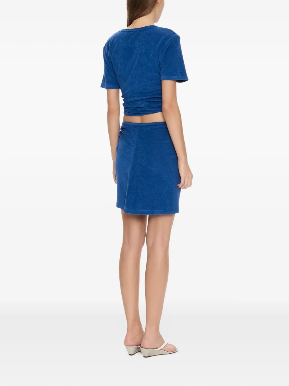 Christopher Esber Looped Back Ruched Orbit mini skirt Blauw