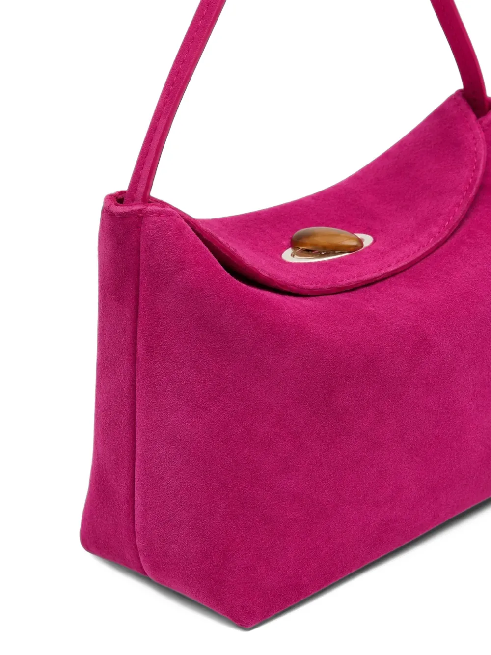 Christopher Esber Turnlock suède mini-schoudertas Roze