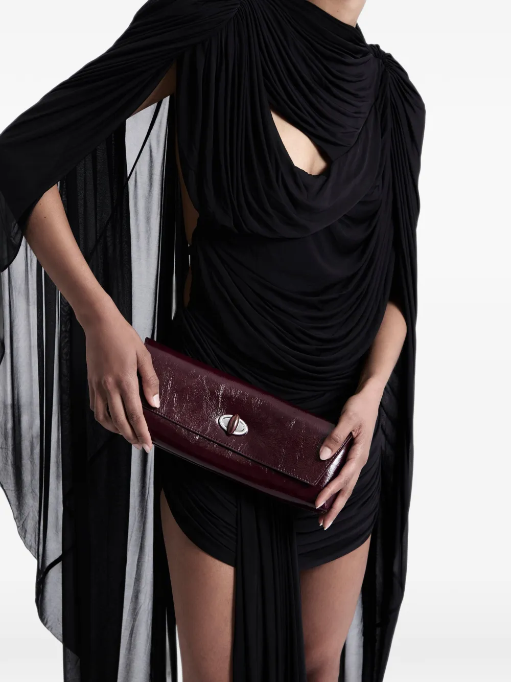 Christopher Esber Buki patent leather clutch bag Rood