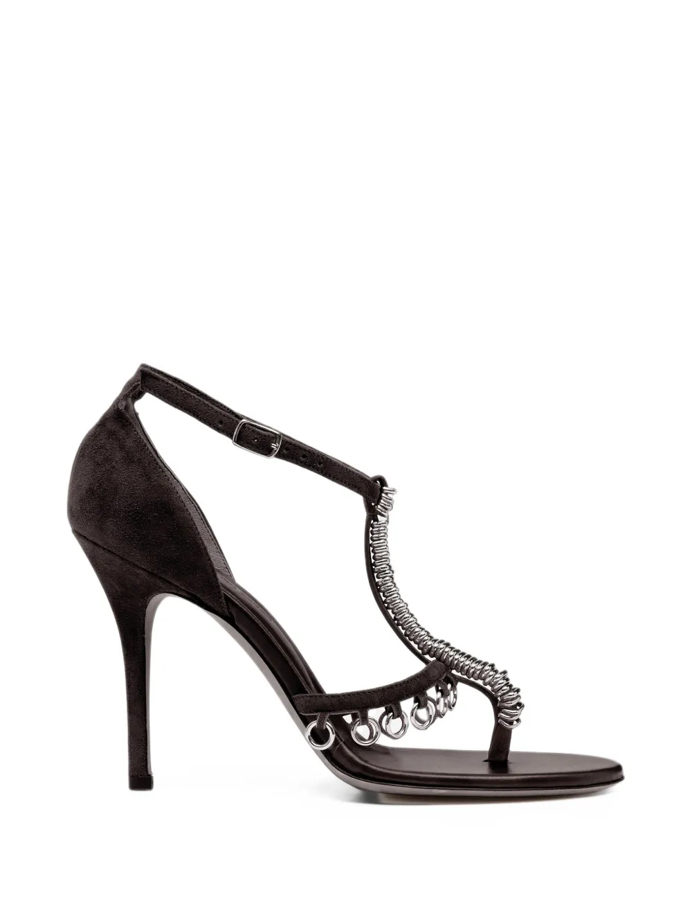 Christopher Esber Ludo pierced suede heeled sandals - Brown