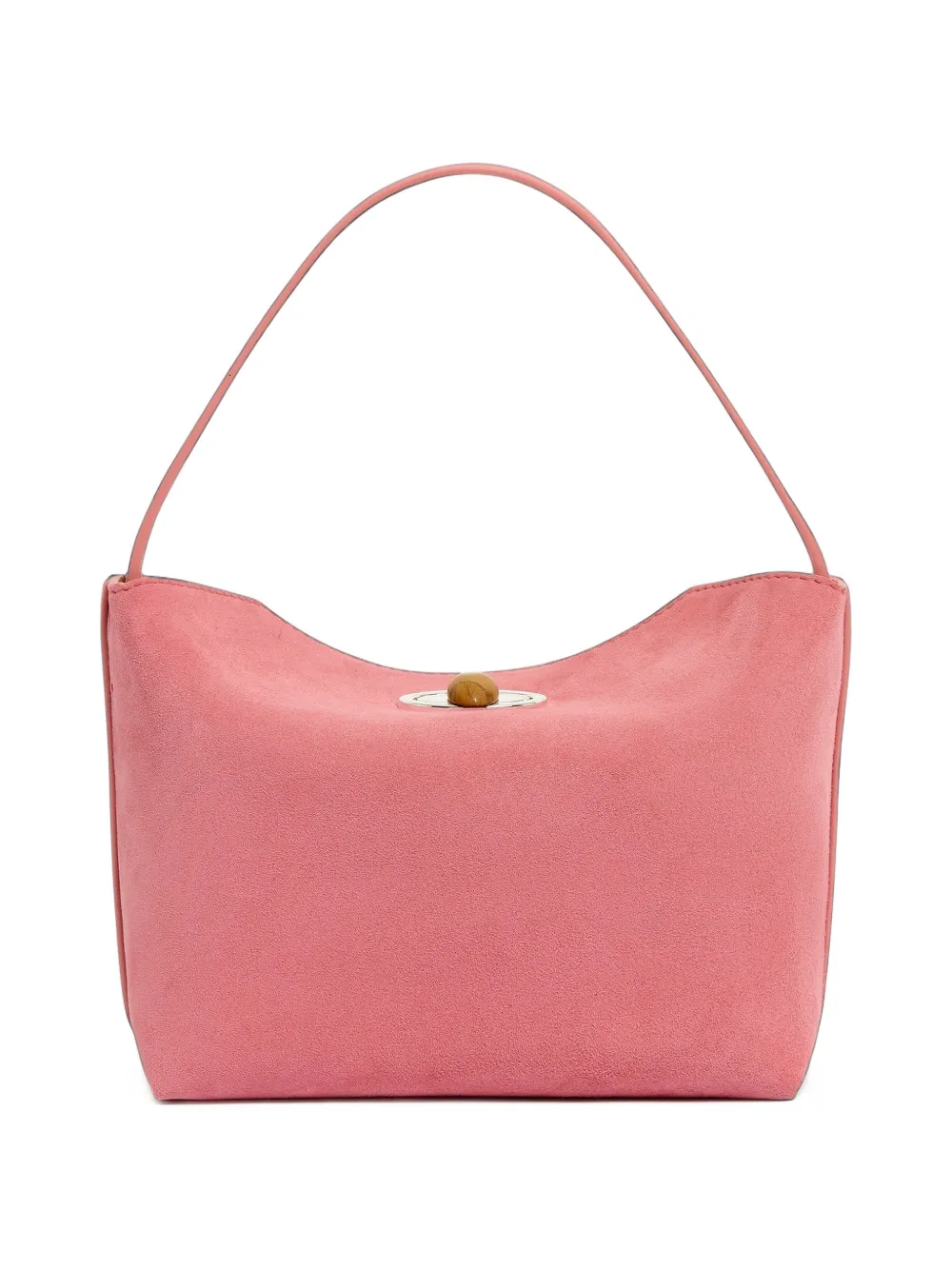 Christopher Esber mini Turnlock suede shoulder bag Roze