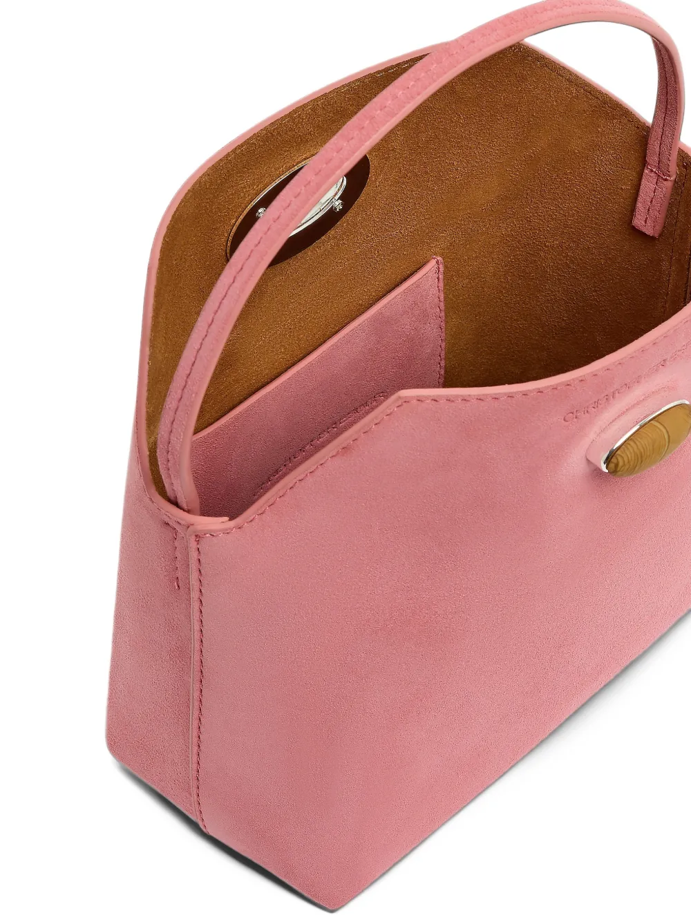 Christopher Esber mini Turnlock suede shoulder bag Roze