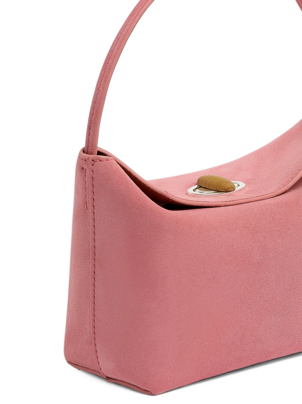 Christopher Esber mini Turnlock suede shoulder bag Roze