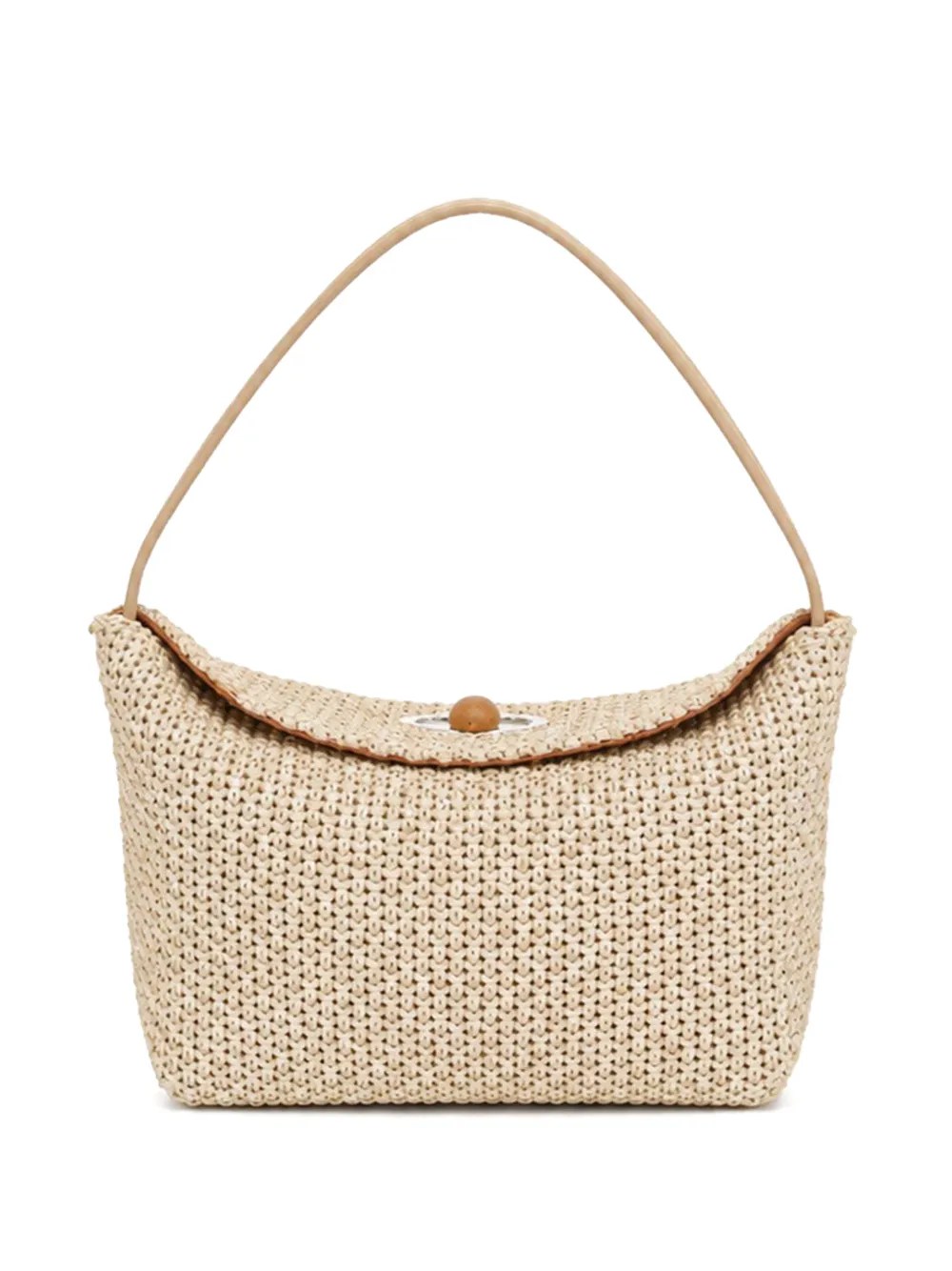 Christopher Esber mini turnlock raffia tote bag - Neutrals