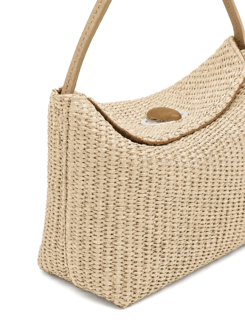 Christopher Esber mini turnlock raffia tote bag Beige