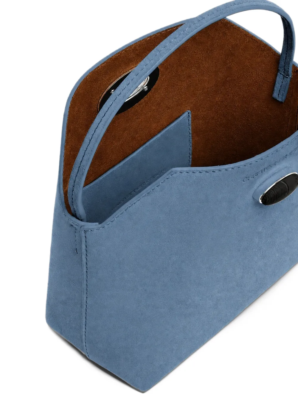 Christopher Esber Turnlock suède mini-tas Blauw