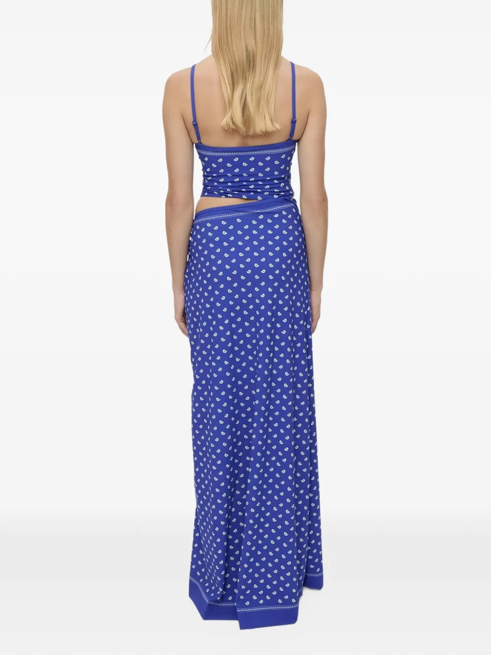 Christopher Esber Bandana Orbit maxi-jurk met ruches Blauw