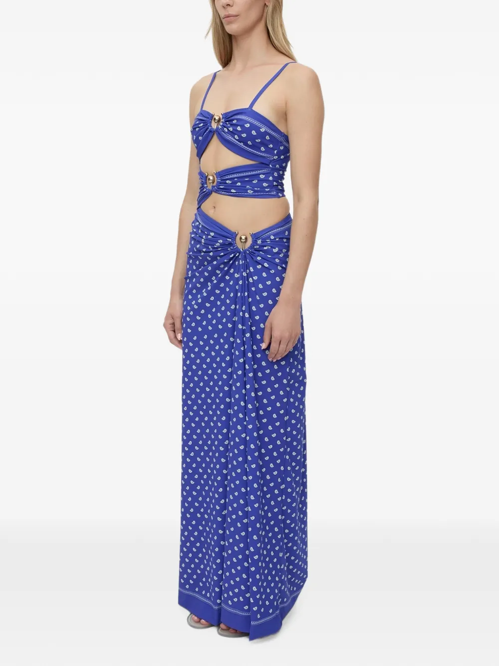 Christopher Esber Bandana Orbit maxi-jurk met ruches Blauw