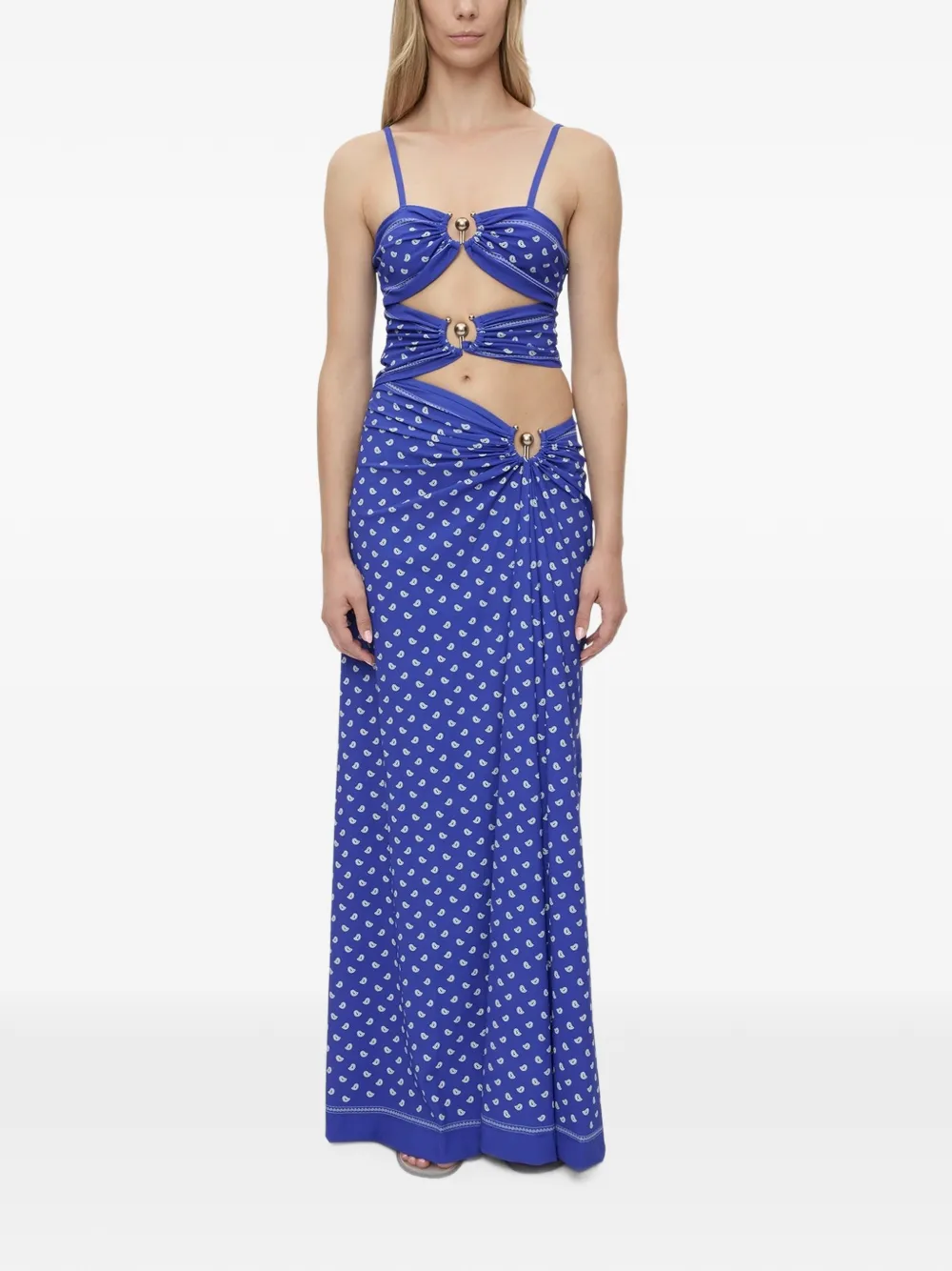 Christopher Esber Bandana Orbit maxi-jurk met ruches Blauw