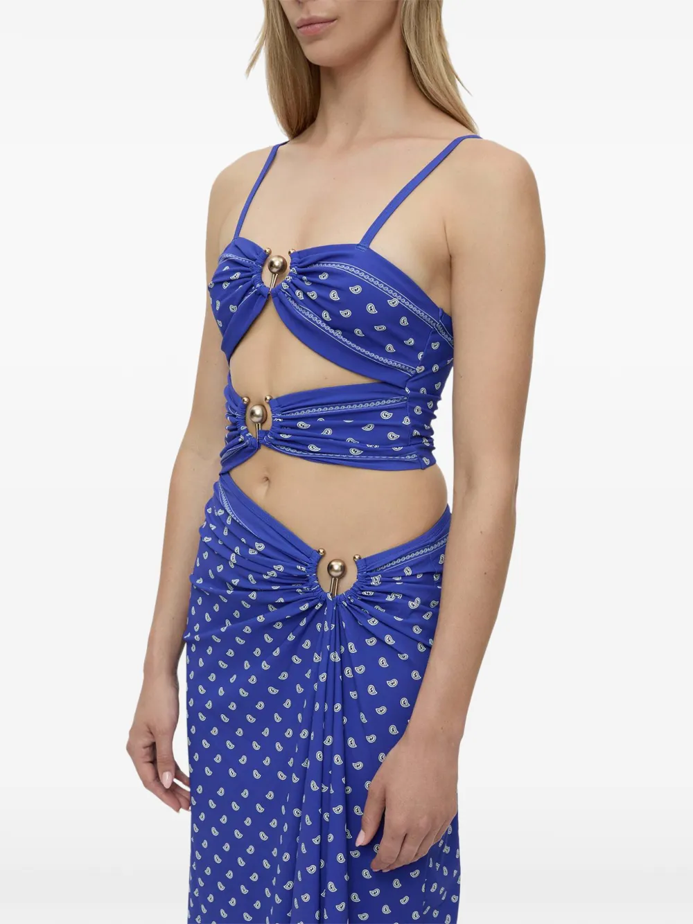 Christopher Esber Bandana Ruched Orbit maxi dress - Blue