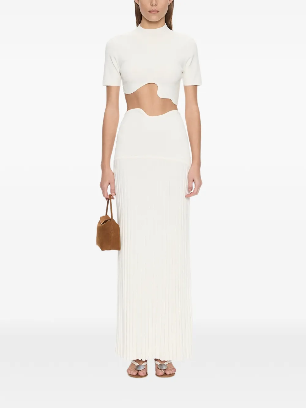 Christopher Esber Maparadita pleated maxi skirt - White