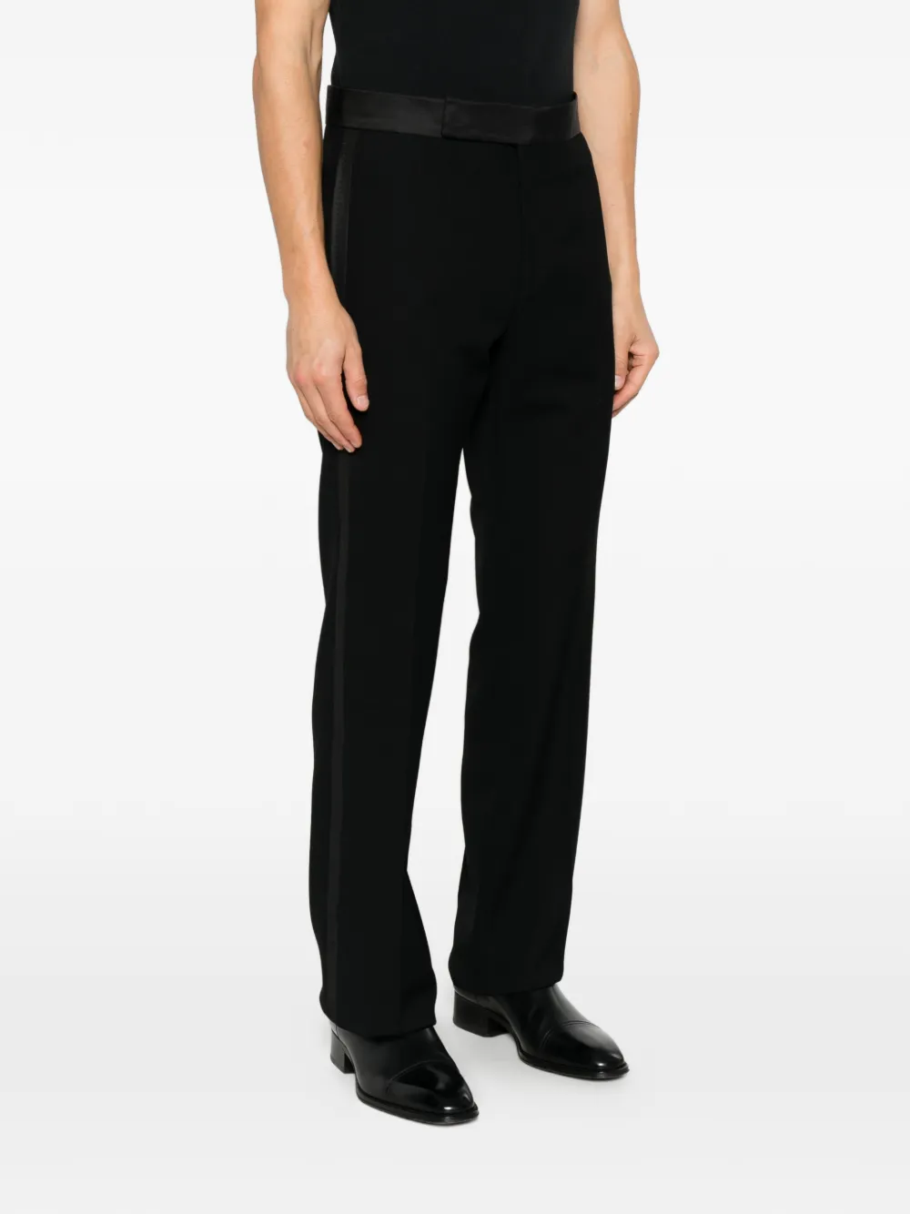 TOM FORD stripe-trim tailored trousers Zwart