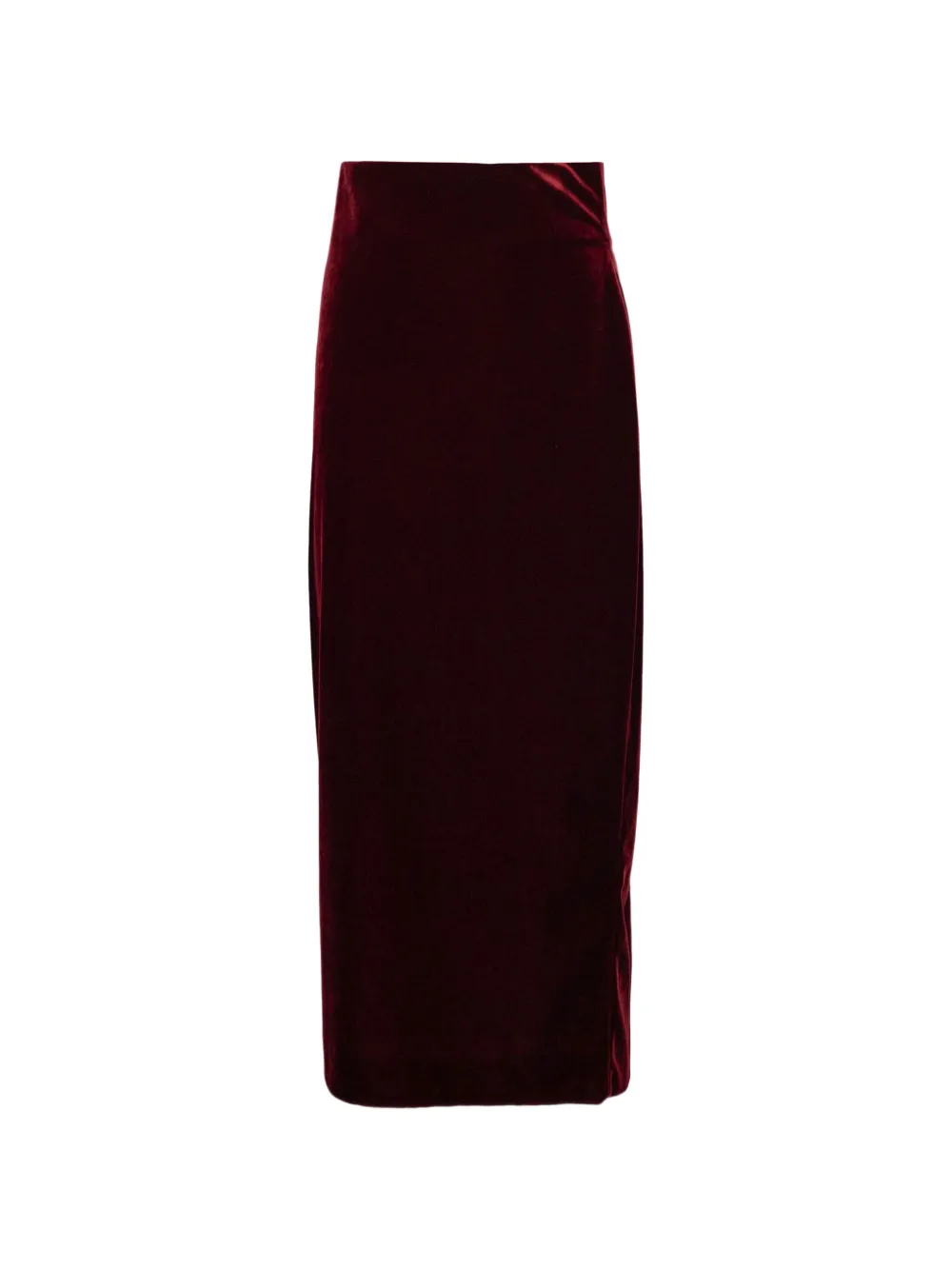 Alberta Ferretti high-waisted velvet maxi skirt - Rosso