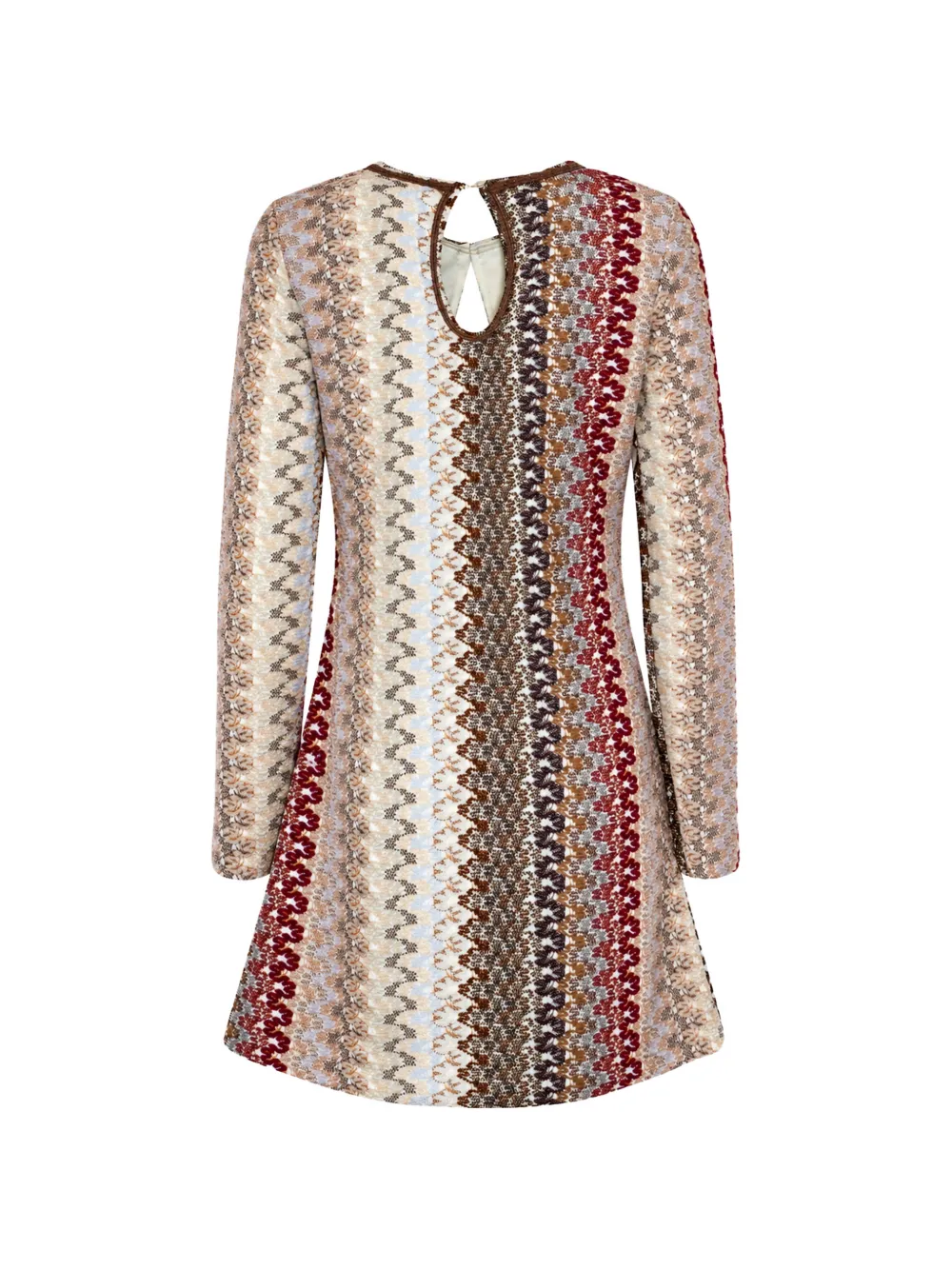 PHO FIRENZE Gebreide mini-jurk met zigzagjacquard Beige