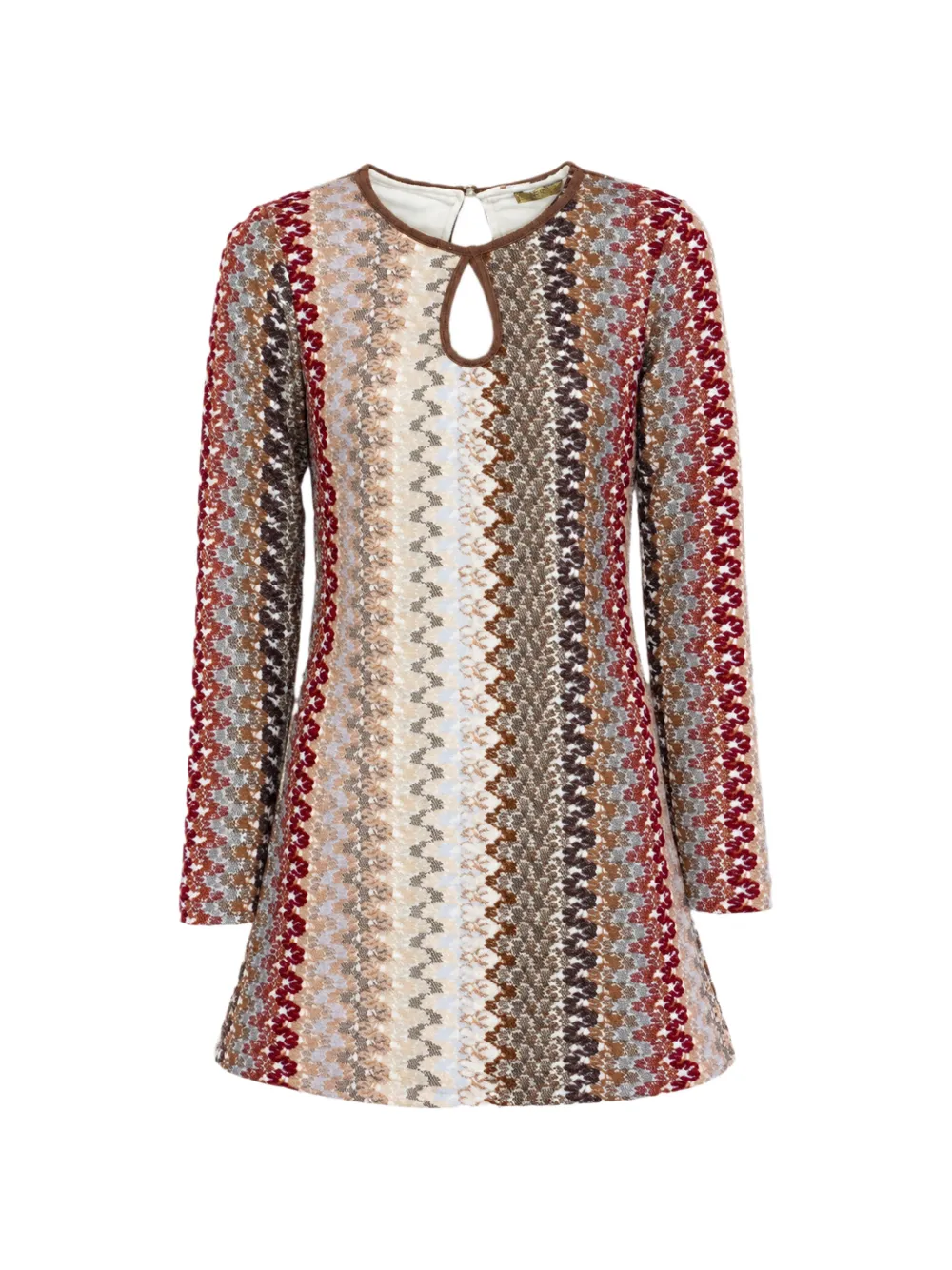 PHO FIRENZE jacquard-knit zigzag mini dress - Neutrals