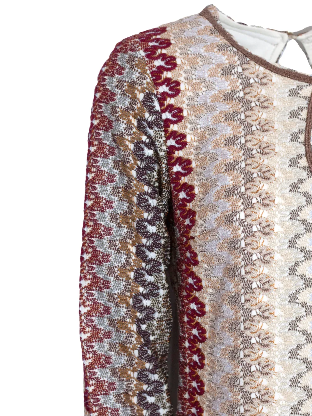 PHO FIRENZE Gebreide mini-jurk met zigzagjacquard Beige