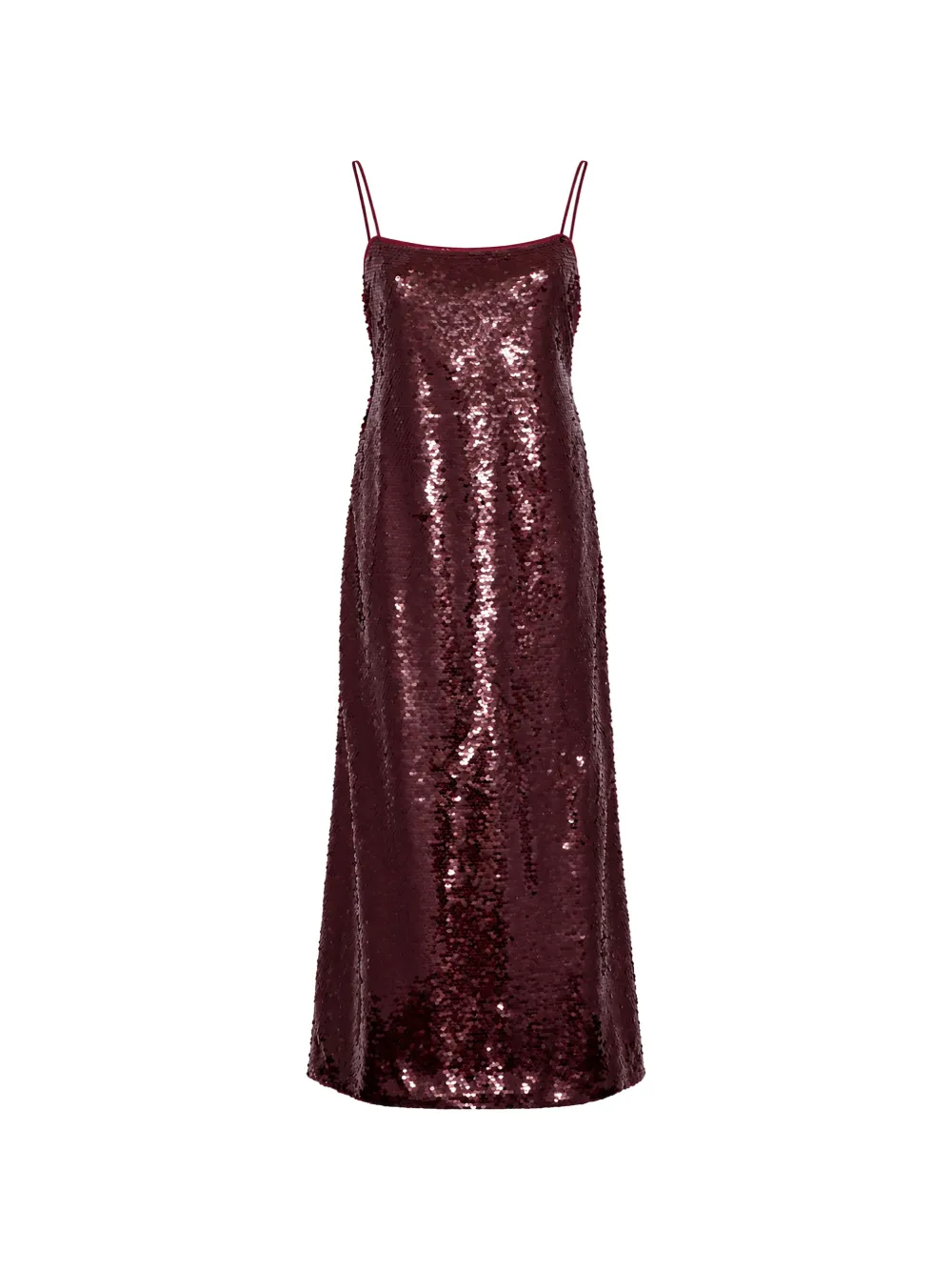 Alberta Ferretti sequin-embellished spaghetti-strap maxi dress - Rot