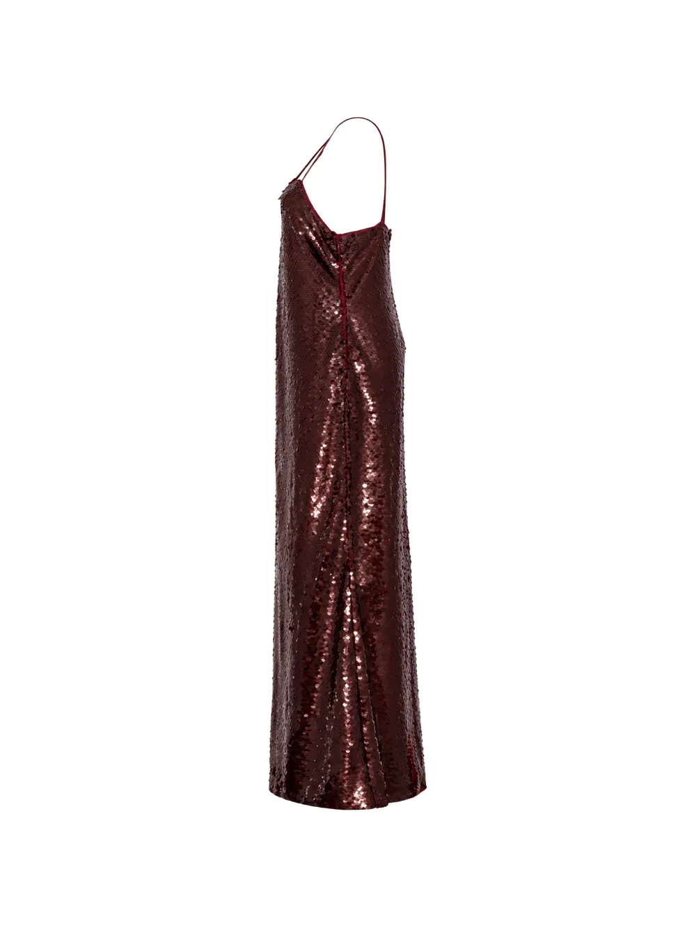Alberta Ferretti sequin-embellished spaghetti-strap maxi dress Rood