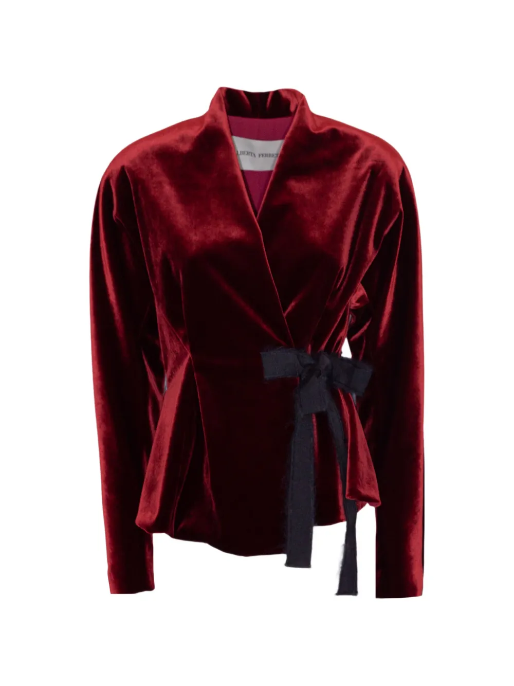 Alberta Ferretti velvet bow-detail jacket - Rouge