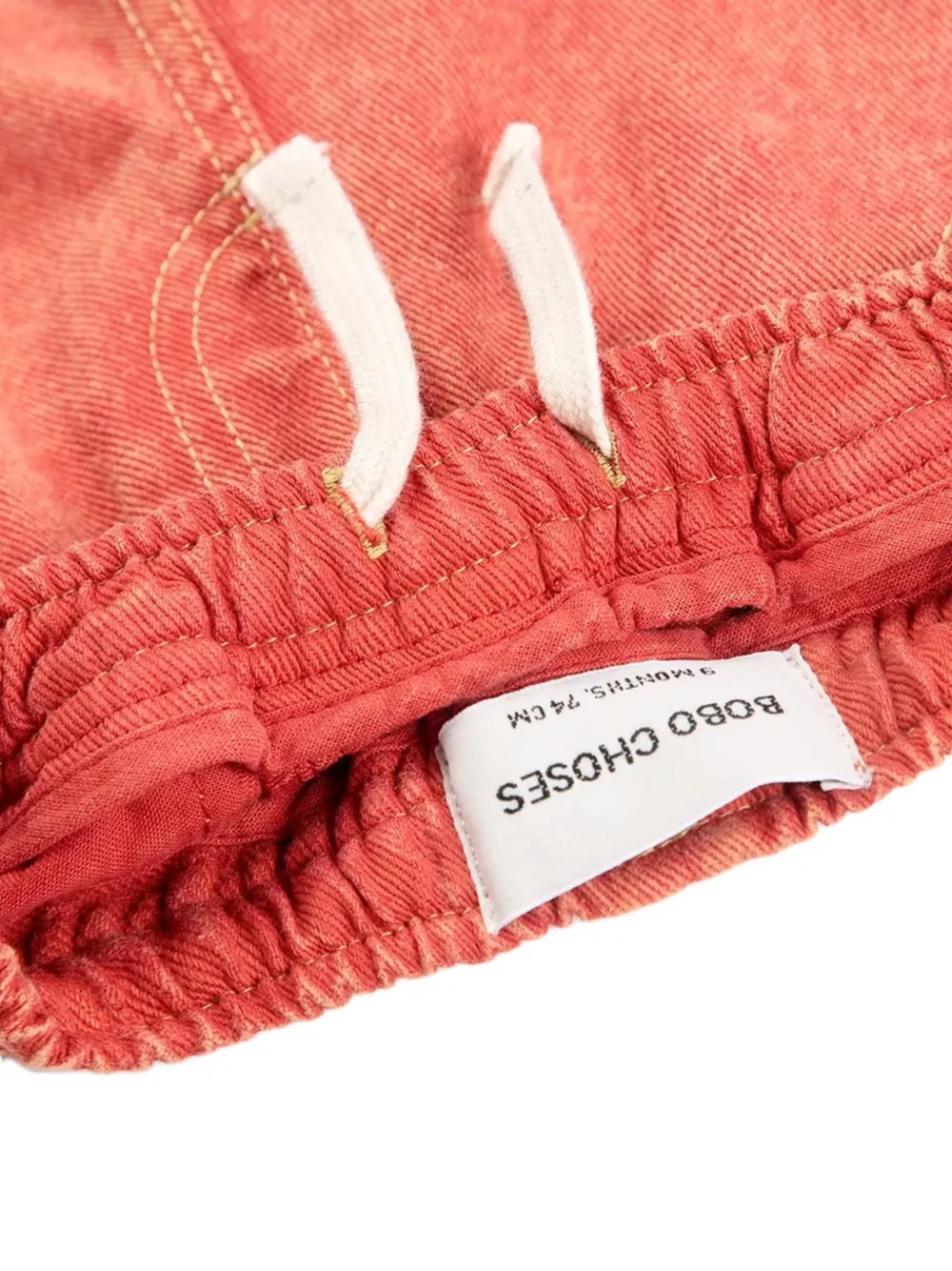 Bobo Choses elasticated logo-patch jeans Oranje