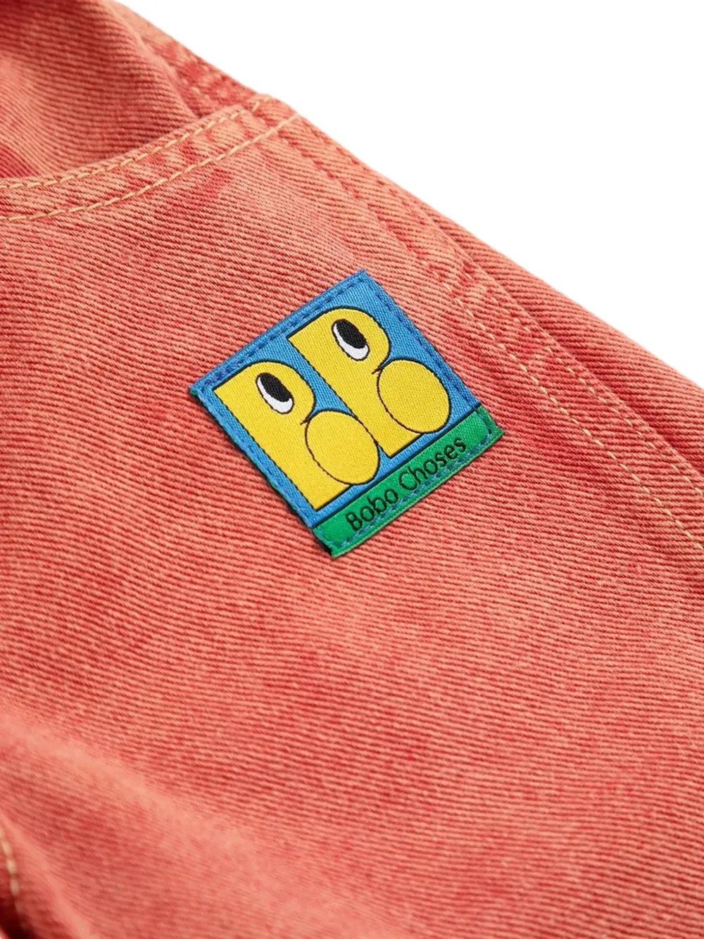 Bobo Choses elasticated logo-patch jeans Oranje