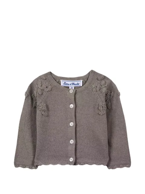 Tartine Et Chocolat embroidered scalloped-edge cardigan