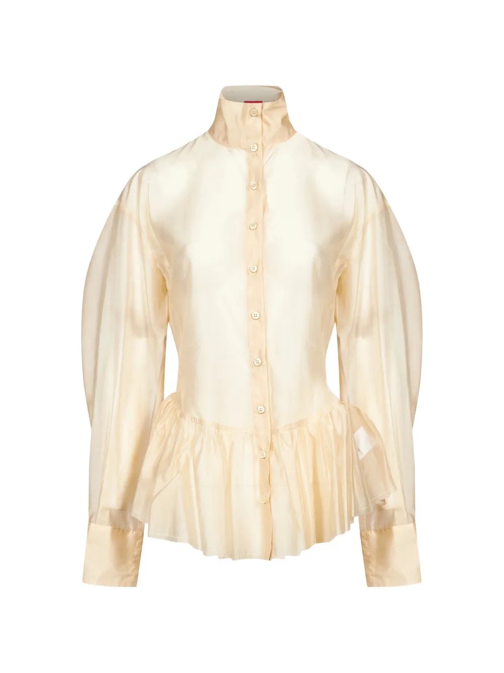 THELATEST Elaine peplum-hem balloon-sleeve blouse Beige