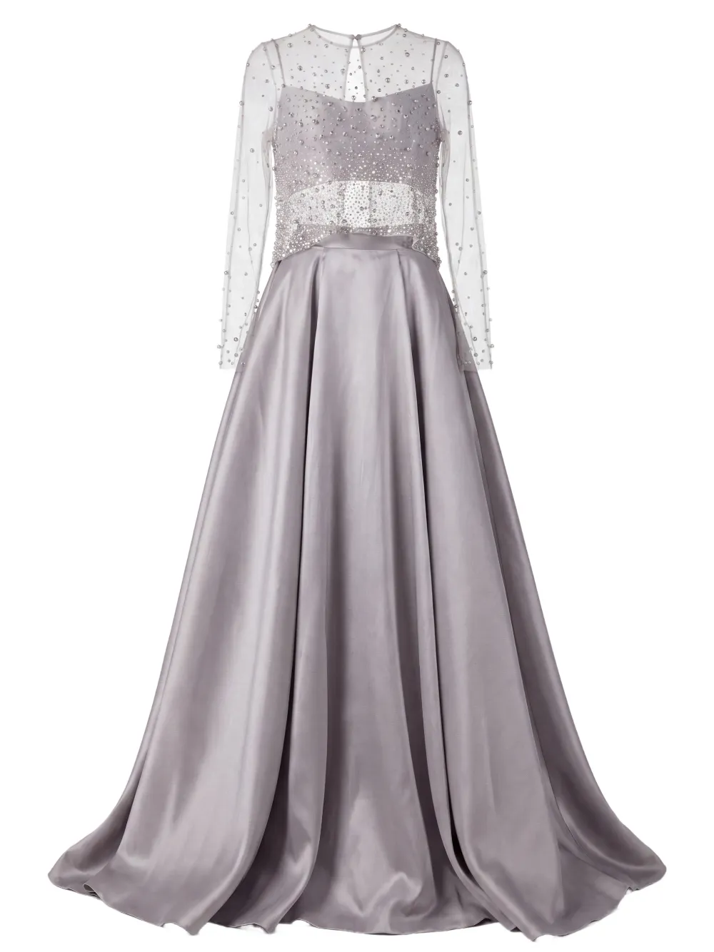 Gattinolli by Marwan Set con gonna plissettata con perline - Grigio