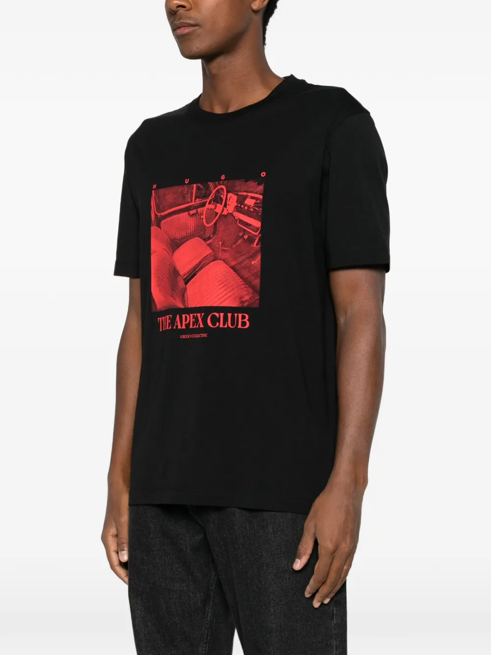 HUGO graphic-print T-shirt Zwart