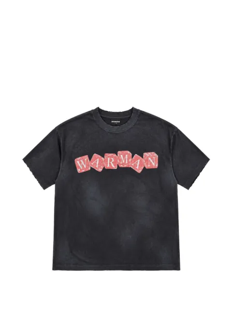 WARMAN logo-print distressed T-shirt