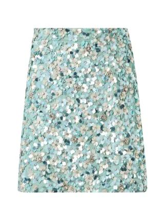 Paul & Joe Jolaine sequin-embellished floral-appliqué Mini Skirt | Blue ...