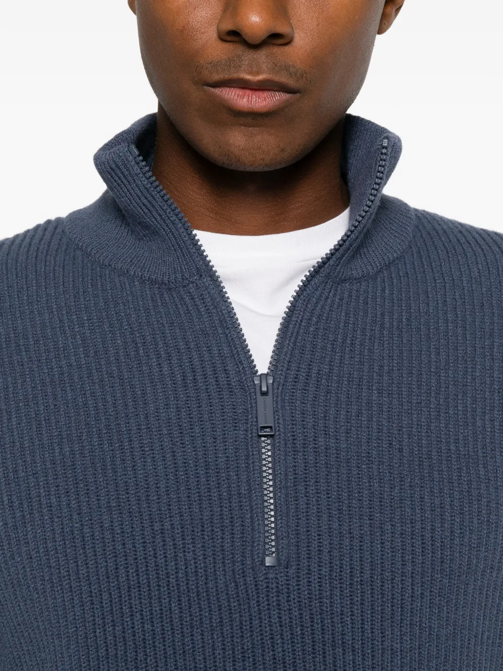 Canada Goose striped quarter-zip sweater Blauw