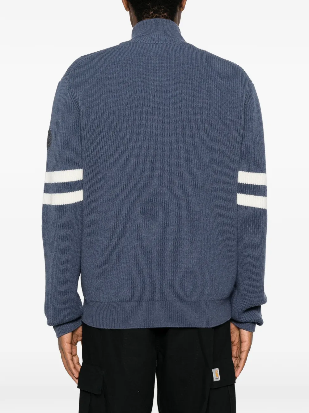 Canada Goose striped quarter-zip sweater Blauw