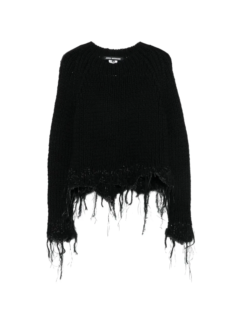 Junya Watanabe distressed chunky-knit sweater Zwart