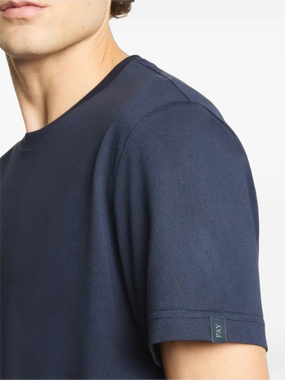 Fay T-shirt met logo Blauw