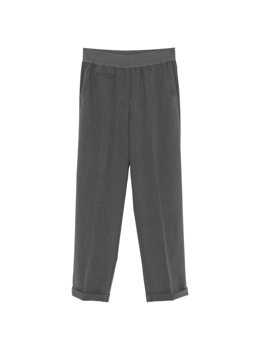 Le Tricot Perugia pantalon à taille élastiquée et ourlets à revers - Gris