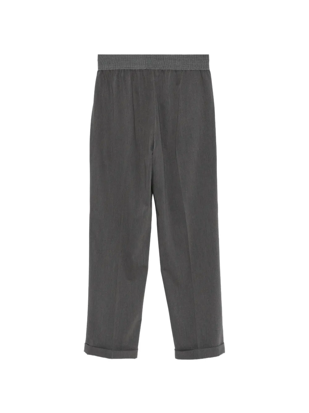 Le Tricot Perugia elasticated-waistband turn-up trousers Grijs