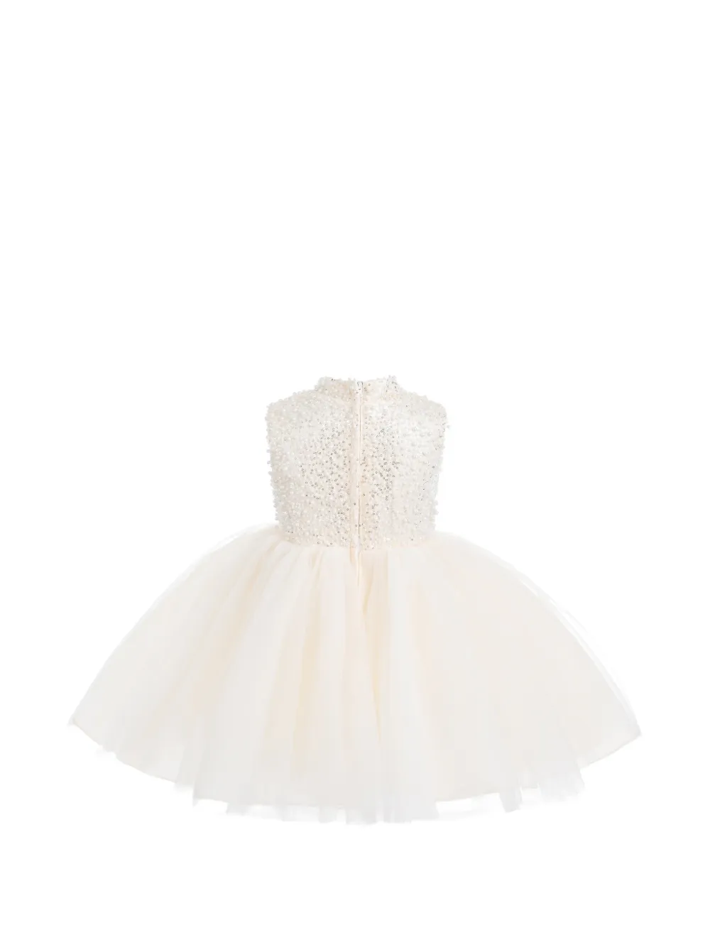 Tulleen Ariette tulen jurk verfraaid met parels Beige
