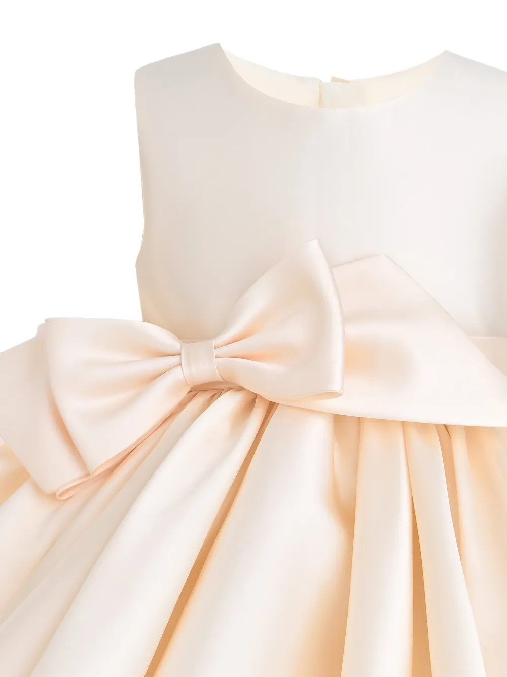 Tulleen Sabina uitlopende jurk met strikdetail Beige
