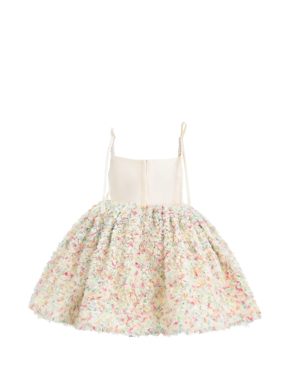 Tulleen Fiorabelle jurk met bloemblaadjes Beige